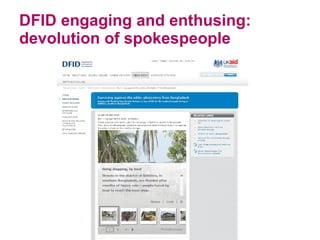 DFID engaging and enthusing: devolution of spokespeople 