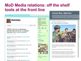 MoD Media relations: off the shelf tools at the front line 