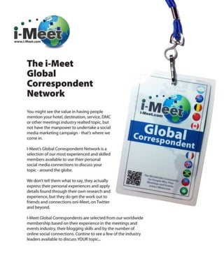 I Meet.Com   Global Correspondent Cover