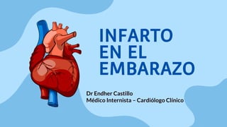 INFARTO
EN EL
EMBARAZO
Dr Endher Castillo
Médico Internista – Cardiólogo Clínico
 