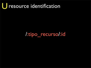 U resource identiﬁcation


         /:tipo_recurso/:id
 