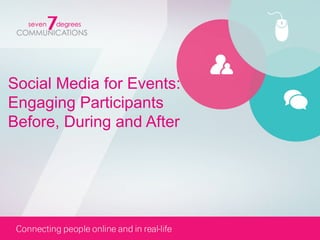Social Media for Events:
Engaging Participants
Before, During and After
 