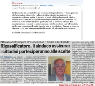 Gazzetta del Sud del 23/09/2011 - Risposta del Sindaco