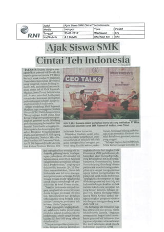 Ajak Siswa SMK Cintai Teh Indonesia