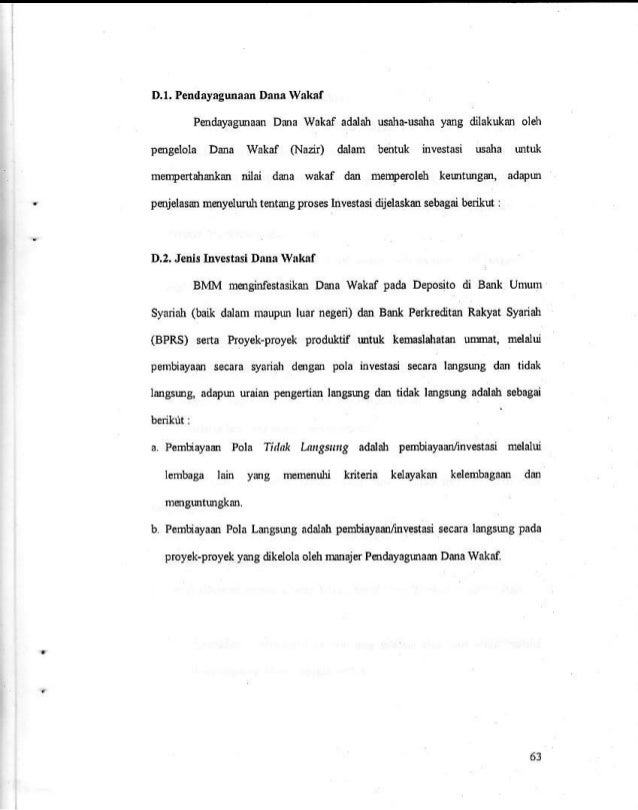 Skripsi Tentang Analisis Pengelolaan Wakaf Tunai Di Indonesia Hal 63