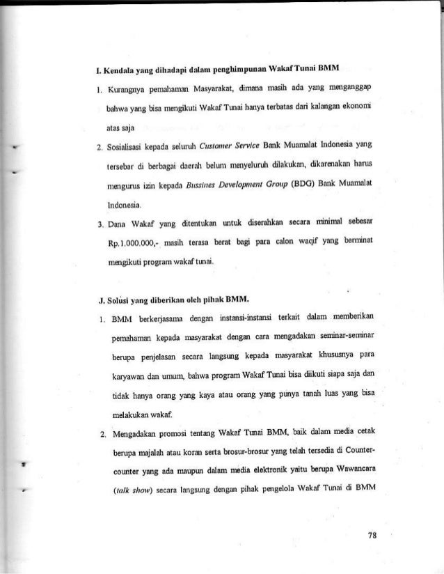 Skripsi Tentang Analisis Pengelolaan Wakaf Tunai Di Indonesia Hal 78