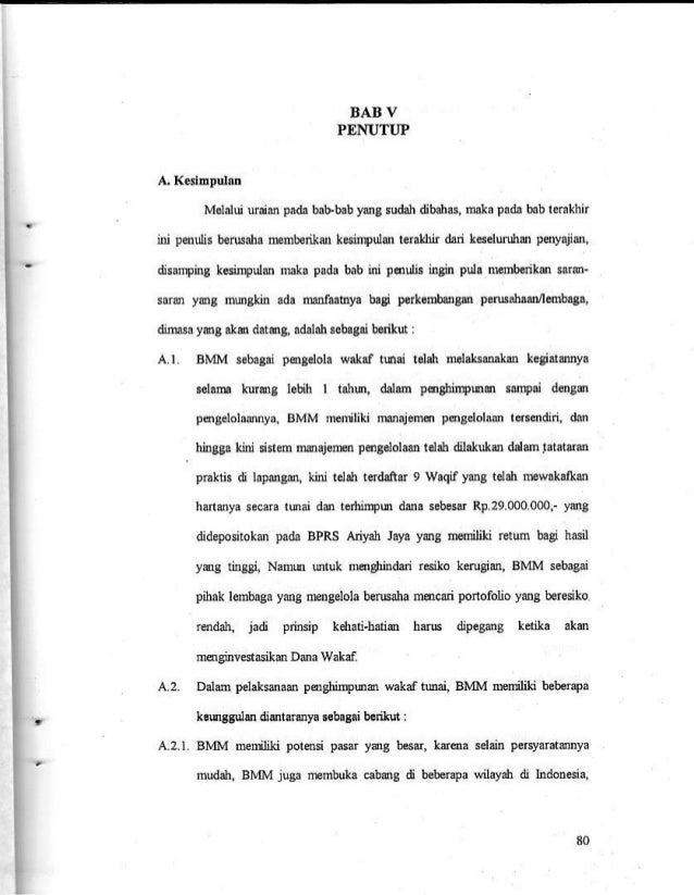 Skripsi Tentang Analisis Pengelolaan Wakaf Tunai Di Indonesia Hal 78 Skripsi Tentang Analisis Pengelolaan Wakaf Tunai Di Indonesia Hal 78