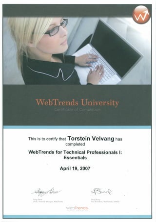 WebTrends for Technical Professionals: Essentials