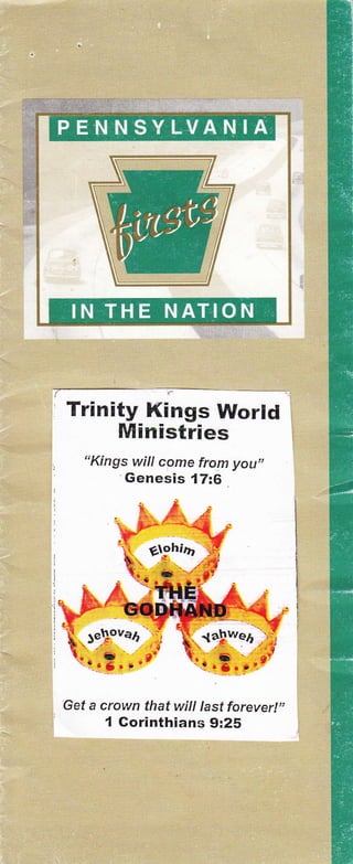 Trinity Kings Ytforld
Ministries
"Kings will come from you,'
Genesis {7:6
ilpr '' *"{it . "
*+i"o "T
.x
"-Y'&*,'.'
Get a c...