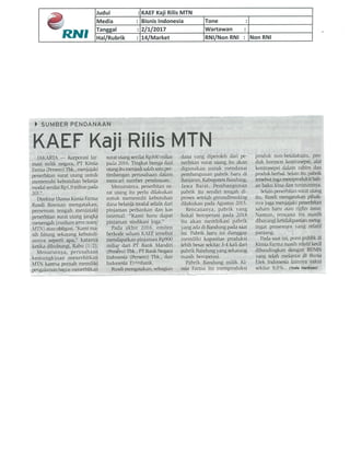 KAEF Kaji Rilis MTN