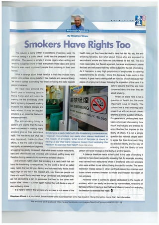 Next Magazine Smokers Have Rights Too by Stephen Vines