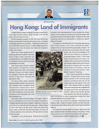Hong Kong : Land of Immigrants