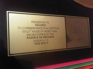 Sacario RIAA Certified Kidz Bop album
