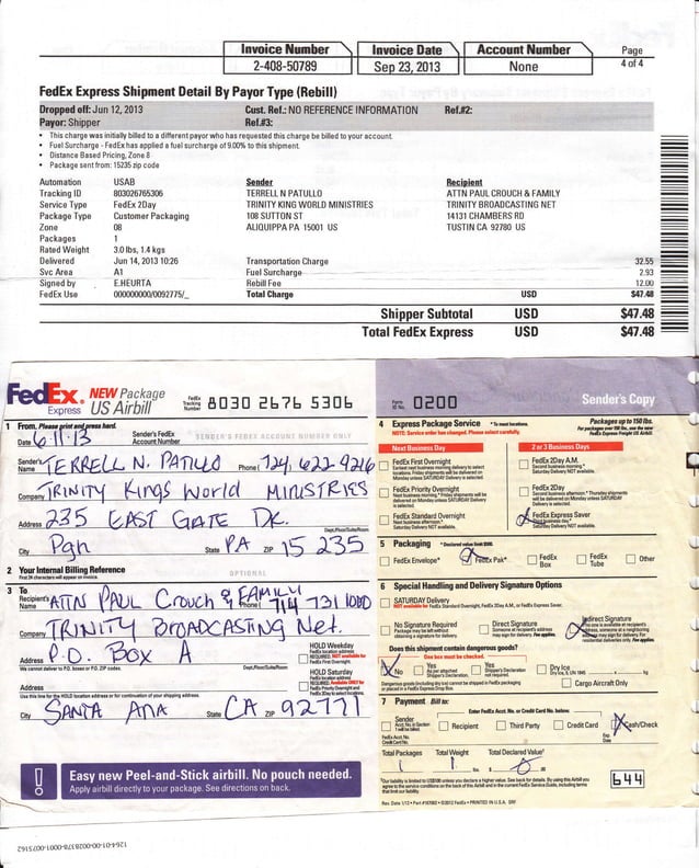 Paul Crouch rec'd Patillo Family Manuscript June 11, 2013 and died November 30, 2013 PDF