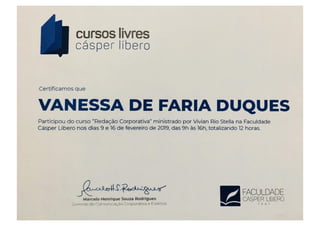 Certificado Redação Corporativa