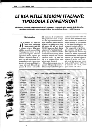 Le RSA nelle regioni italiane: tipologia e dimensioni