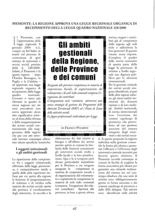 Piemonte: la legge sui servizi sociali