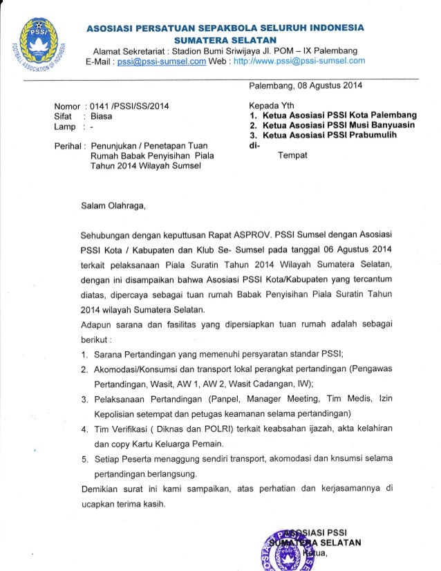 Surat Penunjukan Penetapan Tuan Rumah Piala Soeratin 2020 Surat Penunjukan Penetapan Tuan Rumah Piala Soeratin 2020