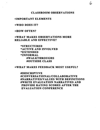 Revitalizing the Taechers Evaluation