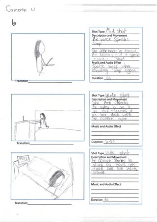 Lsfvleroul tJ
L
{p
Shot Type
D ption and
1 Y}
f
-/
n"i
Transitio
Shot Type
D scription and Movement
t
e_
,
M and Audio Effect
Duration
Music and Audio Effect
ent
il
escription and
Shot flt
Transition
I
{

i
It
fi
$,"
ii
-Music and Audio Effect
Duration
Duration bf
 