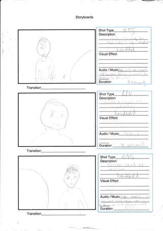 /
{

{
re-,
t,:
Storyboards
ffi


t
I
*
f
N
Shot Type
Description
Transitio
Transiti
Visual Etfect
Audio / Musi iA
I,il
Orrrtion
<l .'L. rLt'
_--5<.--_
Audio/JYlgsic{t{ ,i.it ,,ii . qt!
Visual Effect
Duration S ae<
I!
t
lr 6r
ldd
Description
Shot
!
)--;
Visual Effect
Audio / Mus
Duration
L
l5Lt",.A,h,{,
Description
Shot Type
Transitio
I
t,
:
i
i
i
t
I
-_-:-
t
lrr,I
h.a+I.*..&-&
jr
tI
l(

,Ji.- r "L ir t*t
h,i
1& <d-td -z
r
 