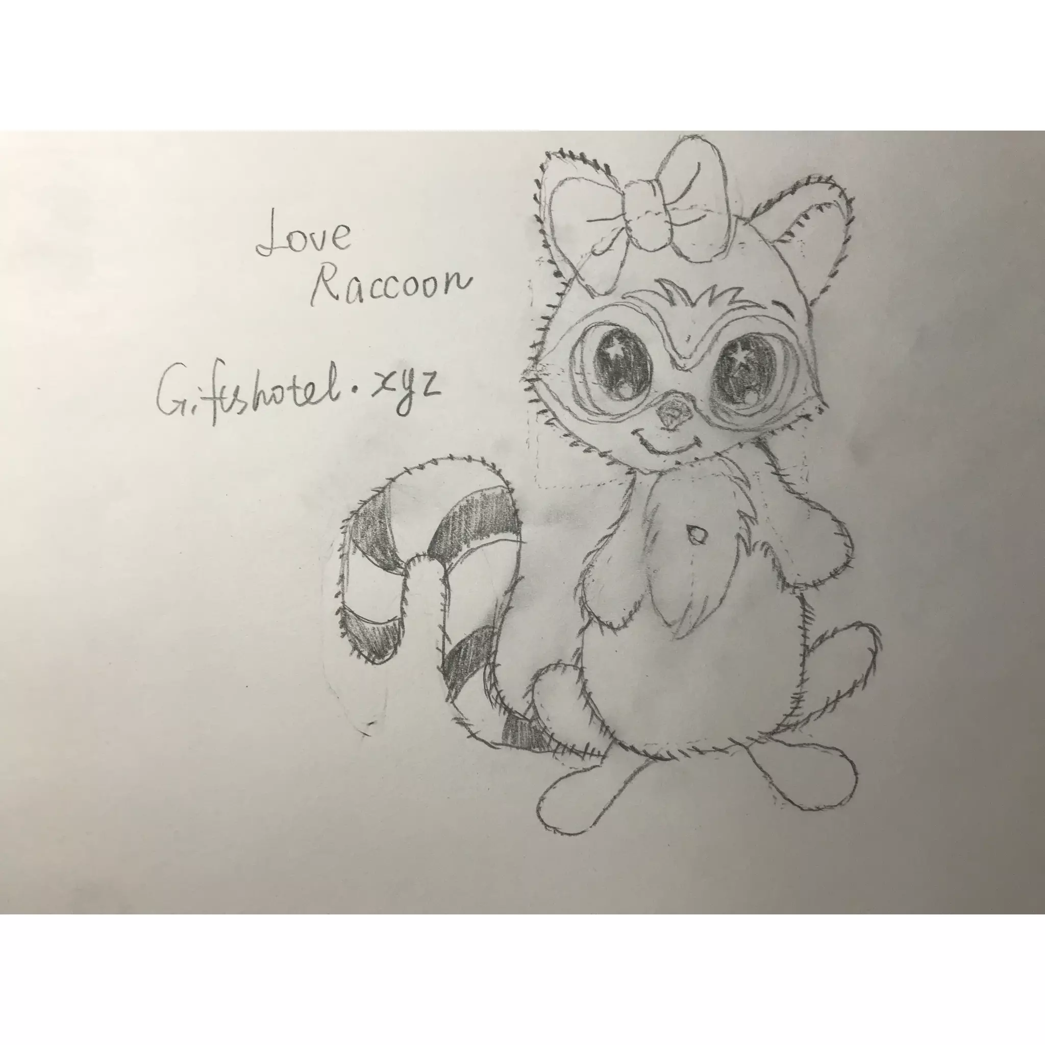 Draw Cute Racoon How to draw cute raccoon Pencil sketch with GiftsHotel.xyz