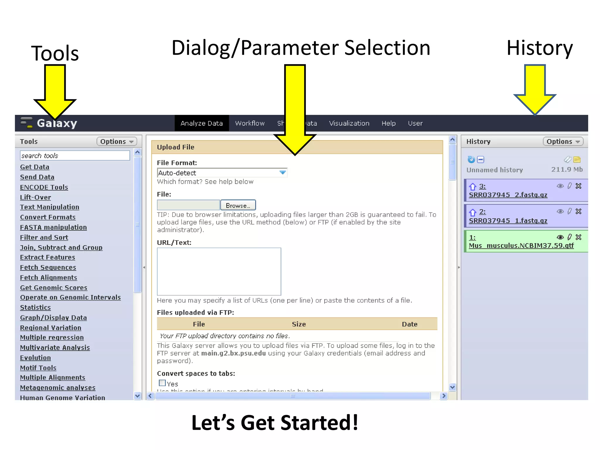 Why Go to the Cloud?Files and Compute needs are much greater for next gen sequence data Amazon cloud provides a scalable, cost-effective solutionAfgan E., Baker D., Coraor N., Chapman B., Nekrutenko A., Taylor J. (2010) BMC Bioinformatics. 11:2010. 