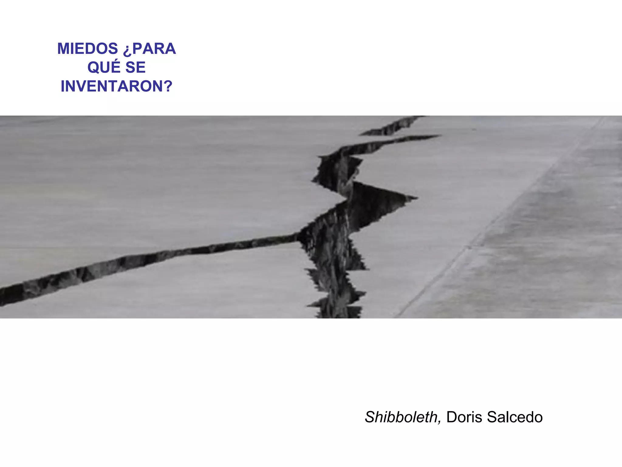 Shibboleth, Doris Salcedo
MIEDOS ¿PARA
QUÉ SE
INVENTARON?