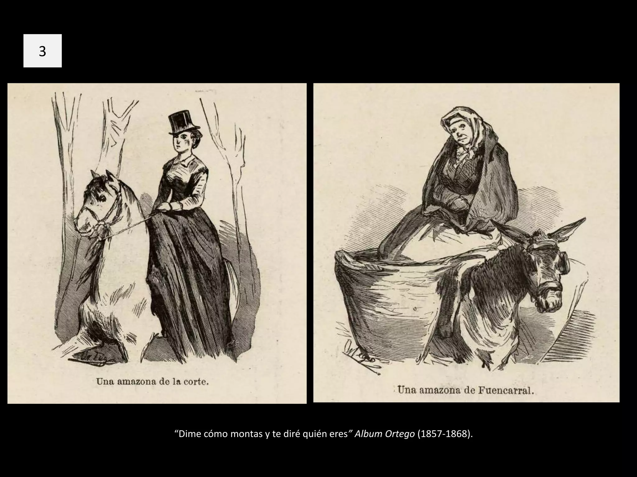 “Dime cómo montas y te diré quién eres” Album Ortego (1857-1868).
3
