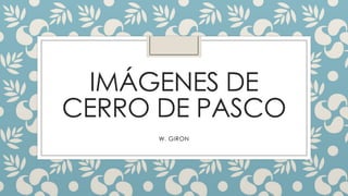 IMÁGENES DE
CERRO DE PASCO
W. GIRON
 