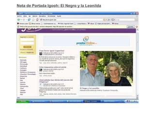 Nota de Portada Igooh: El Negro y la Leonilda 