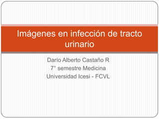 Darío Alberto Castaño R
7° semestre Medicina
Universidad Icesi - FCVL
Imágenes en infección de tracto
urinario
 