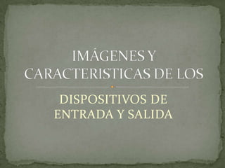 IMÁGENES Y CARACTERISTICAS DE LOS DISPOSITIVOS DE ENTRADA Y SALIDA 