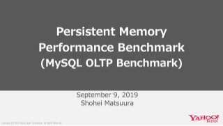 Persistent Memory Performance Benchmark(MySQL OLTP Benchmark)  #persistentmemory #inteloptane #inteloptanedcpersistentmemory #MySQL #InnoDB #oltp #benchmark