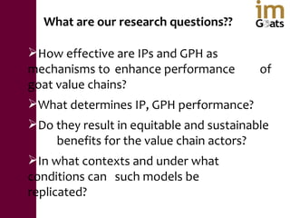 Small ruminant value chains for reducing poverty and increasing food security in dryland areas of India and Mozambique