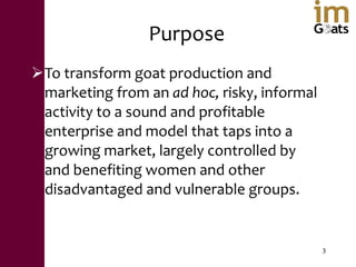 Small ruminant value chains for reducing poverty and increasing food security in dryland areas of India and Mozambique