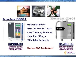 •Easy Installation
•Reduces Medical Costs
•Less Cleaning Products
•Healthier Lifestyle
•Affordable Payments

 