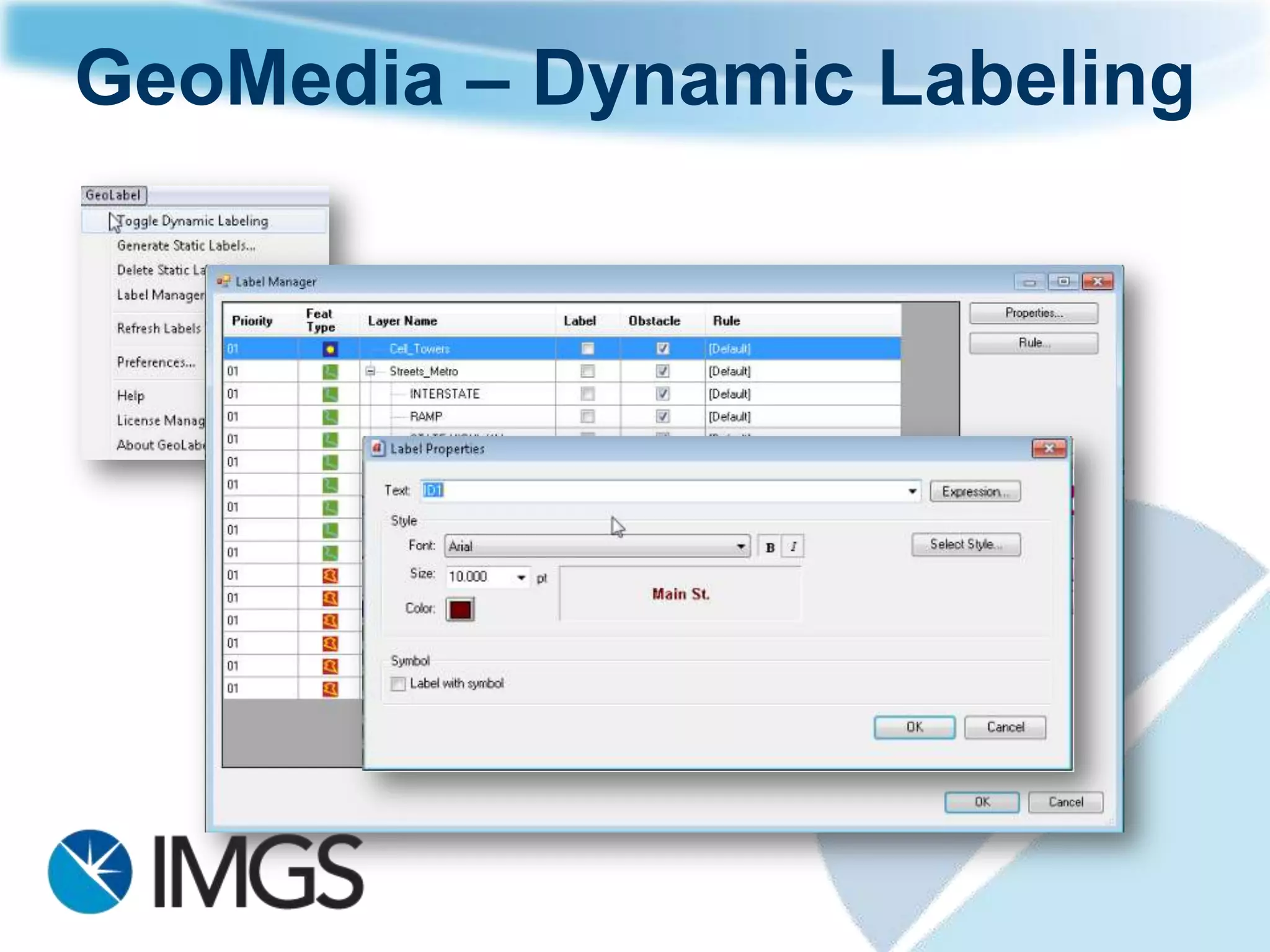 GeoMedia – Dynamic Labeling
 