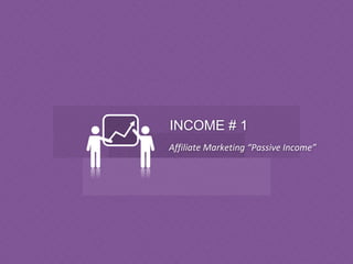 Affiliate Marketing “Passive Income”
INCOME # 1
 