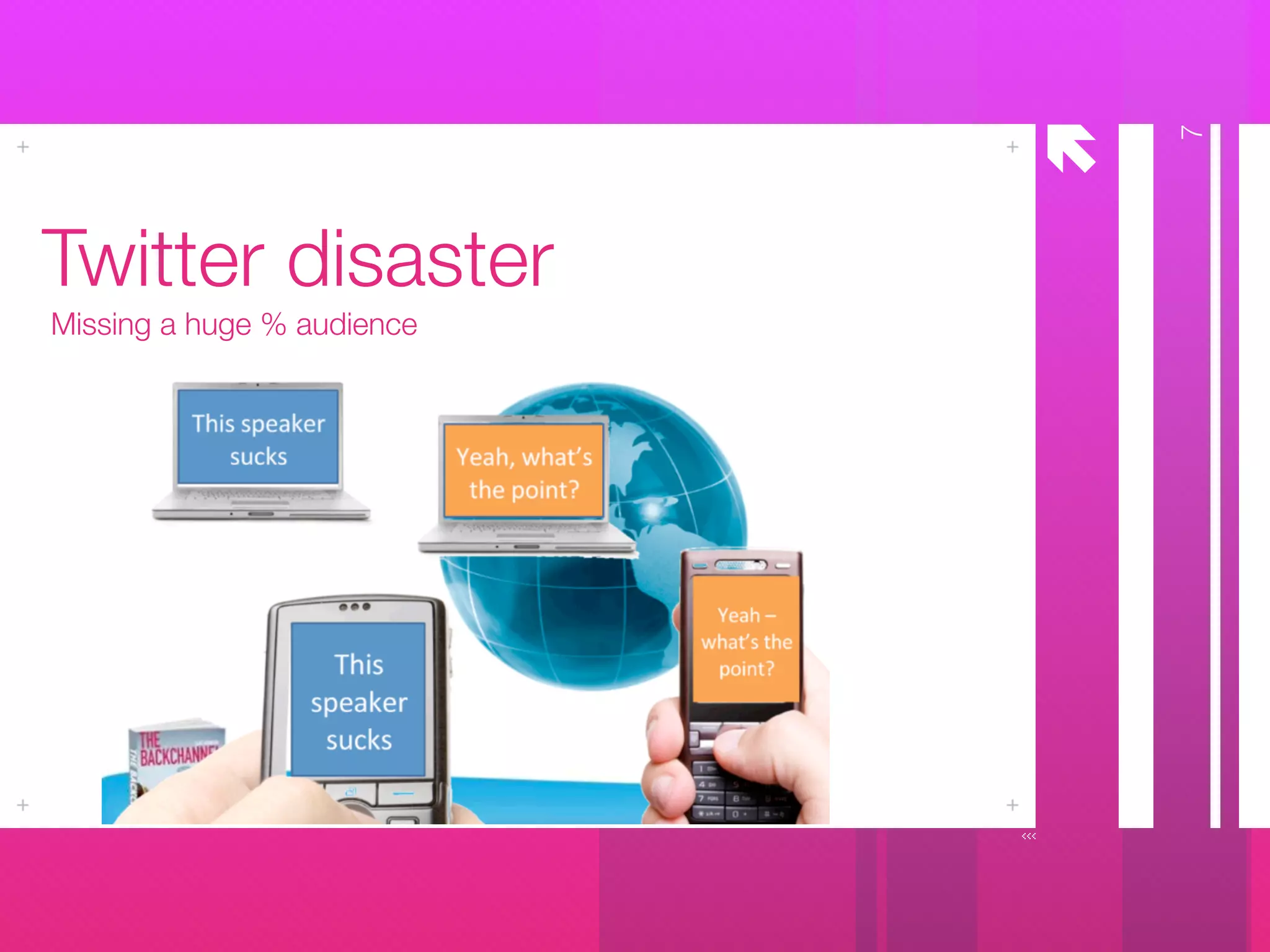 å
Twitter disaster
Missing a huge % audience
7
 