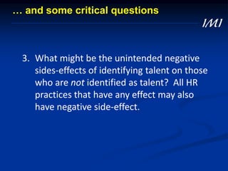 Talent Management: What's The Evidence