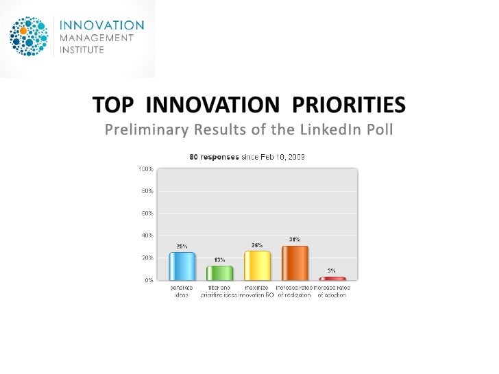 Top Innovation Priorities                                                                  LinkedIn Poll Results


       ...
