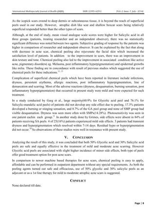 Glycolic Acid Peels Versus Salicylic Acid Peels in Atrophic Acne Scars