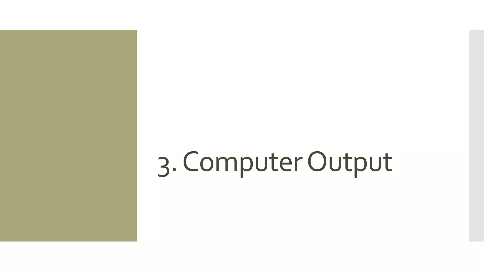 3. Computer Output  
