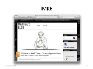 IMKE




November 2012          19
 
