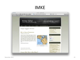 IMKE




November 2012          23
 