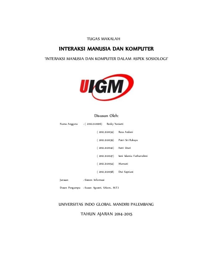 Interaksi Manusia Dan Komputer Dalam Aspek Sosiologi Interaksi Manusia Dan Komputer Dalam Aspek Sosiologi