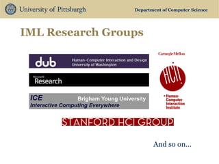 Department of Computer Science 
IML Research Groups 
Brigham Young University 
And so on…  