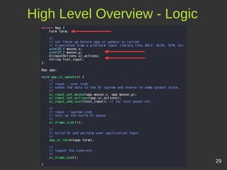 High Level Overview - Logic
29
 