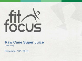 Raw Cane Super Juice
Case Study

December 16th, 2013

 